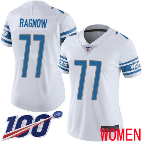 Detroit Lions Limited White Women Frank Ragnow Road Jersey NFL Football #77 100th Season Vapor Untouchable